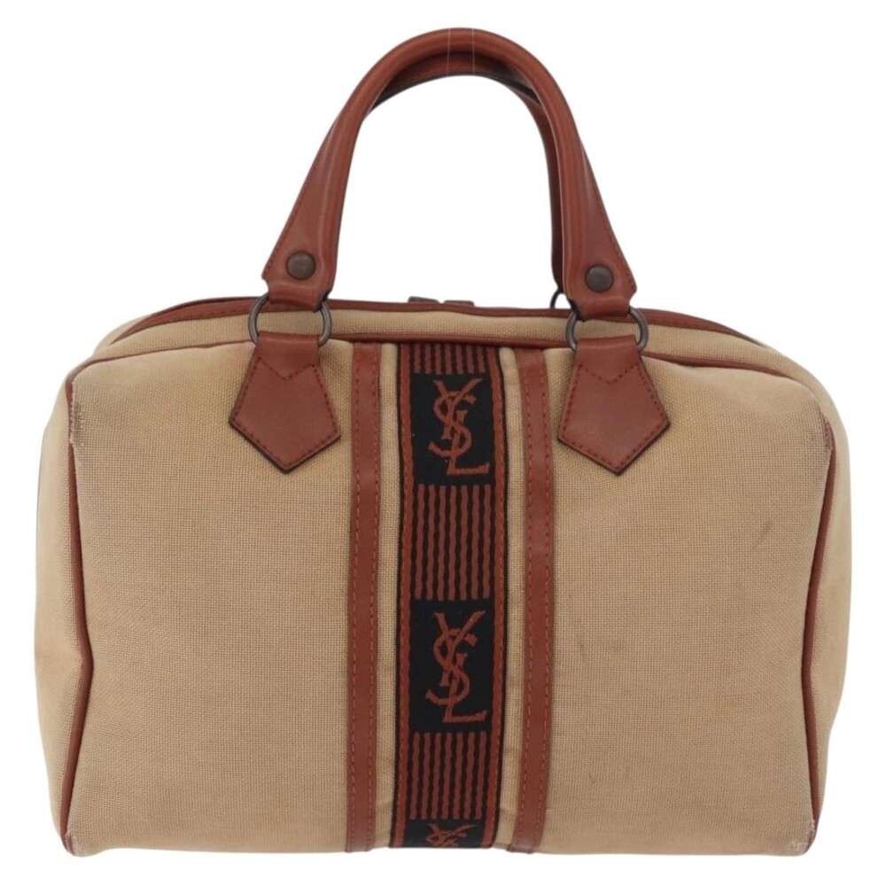 Saint Laurent Canvas Boston Bag Brown